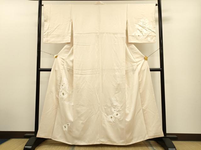 平和屋着物●訪問着　草花文　金銀彩　正絹　逸品　CAAT9324dy