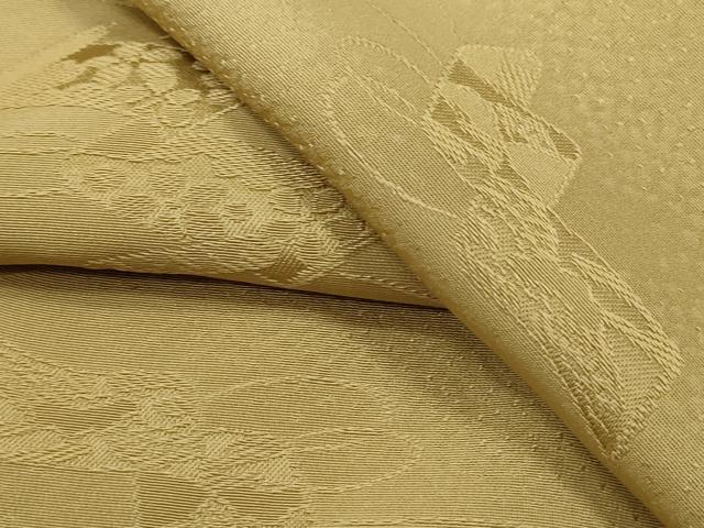 平和屋着物●上質な色無地　絵巻地紋　桑染色　正絹　逸品　CAAT9329dy