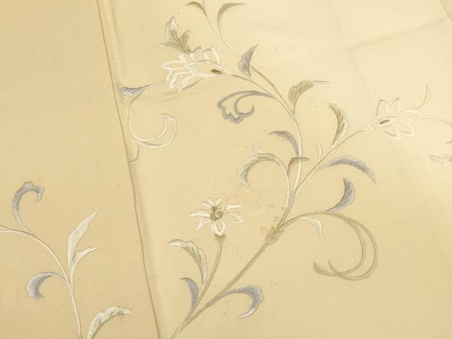 平和屋着物○訪問着 総刺繍 花唐草文 暈し染め 金糸 正絹