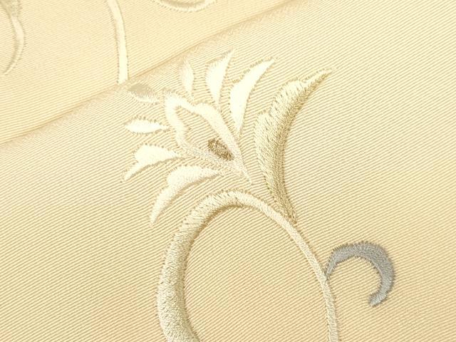 平和屋着物●訪問着　総刺繍　花唐草文　暈し染め　金糸　正絹　逸品　CAAT9341dy 平和屋着物○訪問着 総刺繍 花唐草文 暈し染め 金糸 正絹