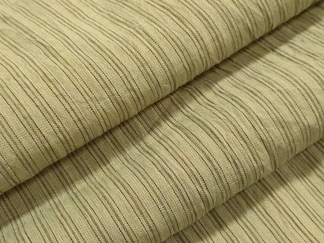 平和屋着物＊夏物　男性　小千谷ちぢみ　縞　麻　逸品　CAAT9444dy