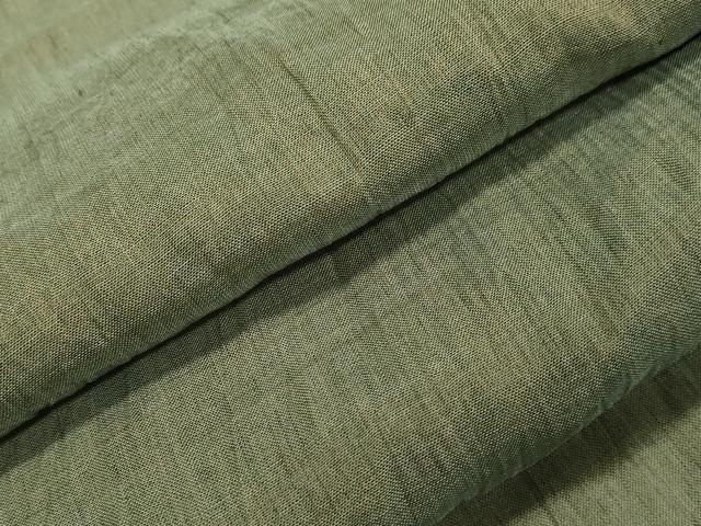 平和屋着物＊夏物　男性　小千谷ちぢみ　霞文　麻　逸品　CAAT9445dy