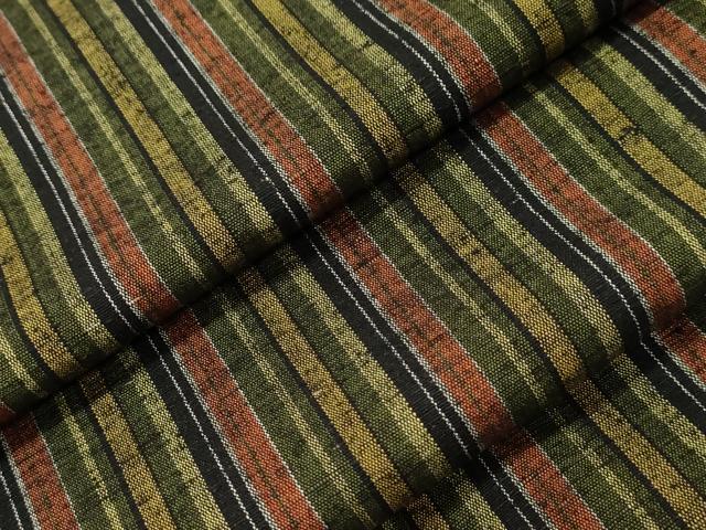 平和屋着物▽上質な紬　単衣　縞　正絹　逸品　CAAT9509dy