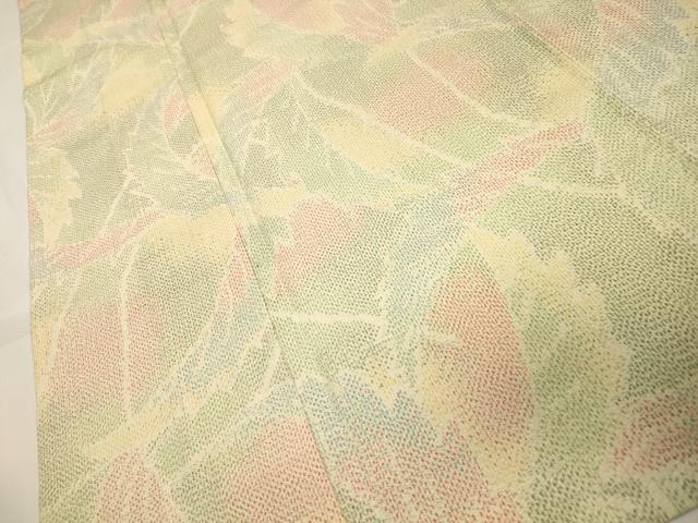 平和屋着物▽本塩沢　単衣　葉尽くし文　正絹　逸品　CAAT9511dy 平和屋着物▽本塩沢 単衣 葉尽くし文 正絹 逸品 CAAT9511dy 【公式通販】