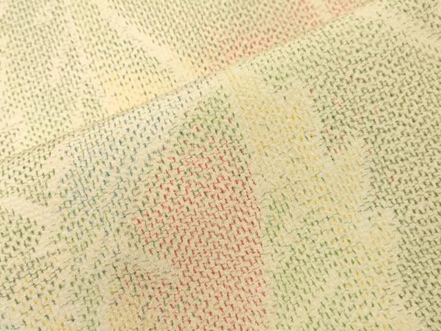 平和屋着物▽本塩沢　単衣　葉尽くし文　正絹　逸品　CAAT9511dy 平和屋着物▽本塩沢 単衣 葉尽くし文 正絹 逸品 CAAT9511dy 【公式通販】
