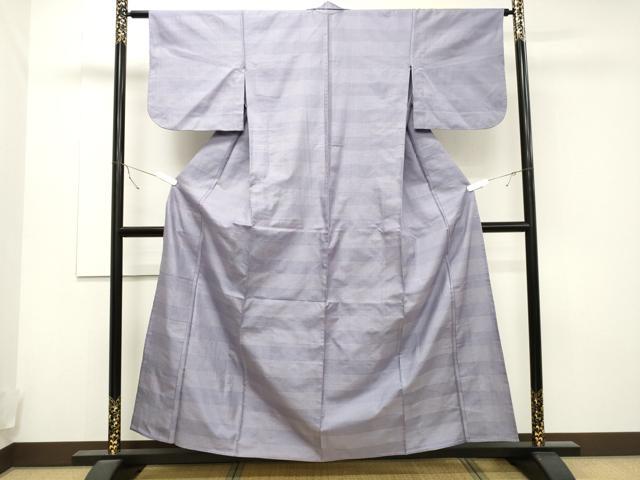 平和屋着物▽上質な紬　単衣　120亀甲　横段文　正絹　逸品　CAAT9524dy 平和屋着物▽上質な紬 単衣 120亀甲 横段文 正絹 逸品