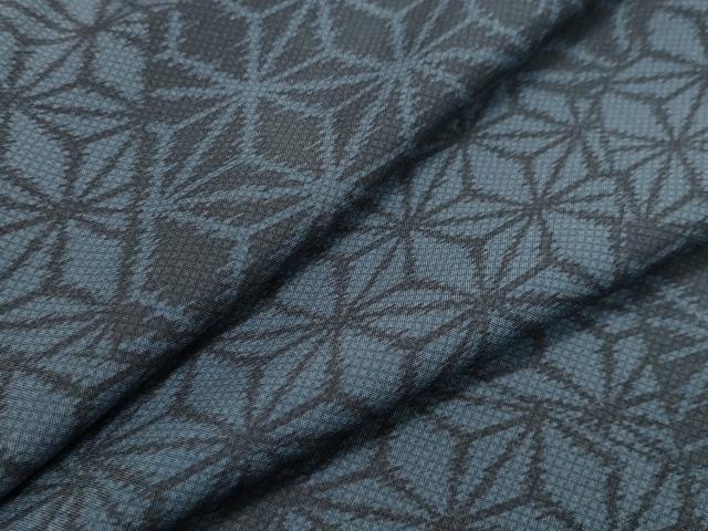 平和屋着物▽上質な小紋　単衣　麻の葉文様　正絹　逸品　CAAT9928gh