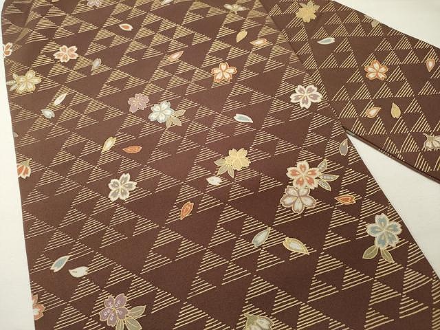 平和屋着物○全通柄 九寸名古屋帯 舞花文 金糸 正絹 逸品