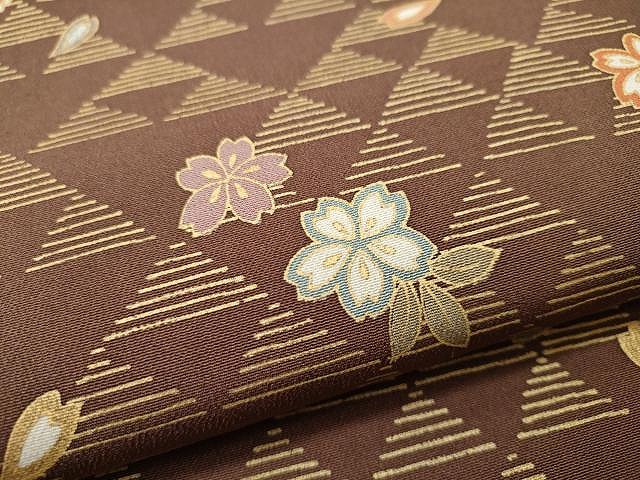 平和屋着物○全通柄 九寸名古屋帯 舞花文 金糸 正絹 逸品