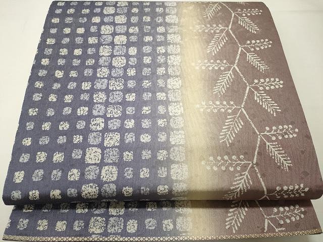 平和屋着物●全通柄袋帯　枝花文　金糸　正絹　逸品　CAAU1070yk