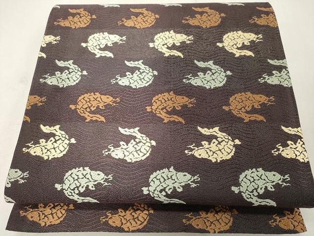 平和屋着物●九寸開き名古屋帯　唐織　荒磯　正絹　逸品　CAAU1102yk