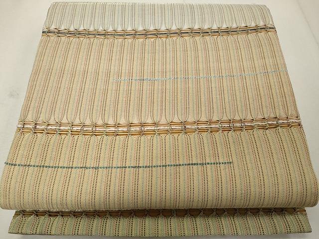 平和屋着物●六通柄袋帯　もじり織　横段文　正絹　逸品　CAAU1116yk