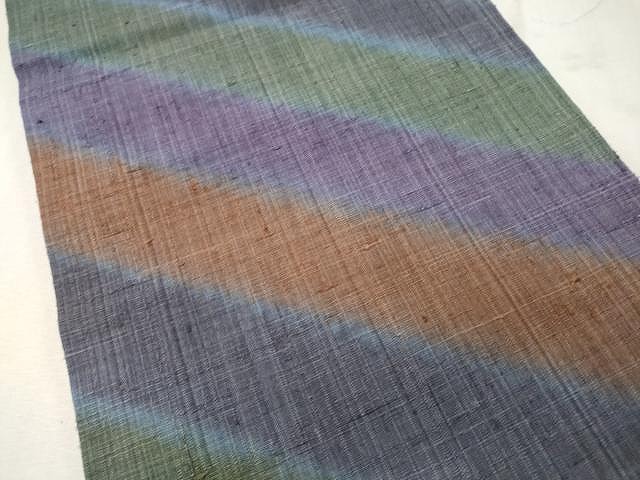 平和屋着物○九寸開き名古屋帯 作家物 紬地 斜線文 正絹