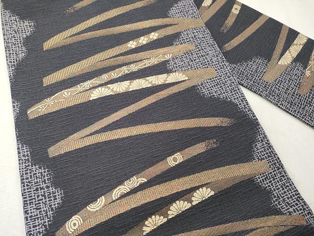 平和屋着物●九寸名古屋帯　吉祥花文　金糸　正絹　逸品　CAAU1186yk 平和屋着物○九寸名古屋帯 吉祥花文 金糸 正絹 逸品 CAAU1186yk