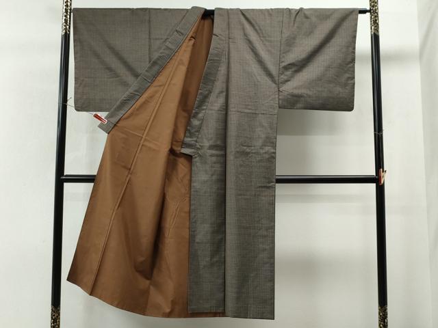 平和屋着物○男性 本場大島紬 アンサンブル・長襦袢セット 亀甲柄 正絹