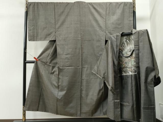 平和屋着物●男性　本場大島紬　アンサンブル　100亀甲　総詰め　キングサイズ　正絹　逸品　未使用　CAAU1605yc