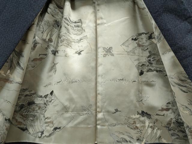 平和屋着物○男性 紬 アンサンブル 霞文 正絹 逸品 CAAZ0917vf 平和屋  