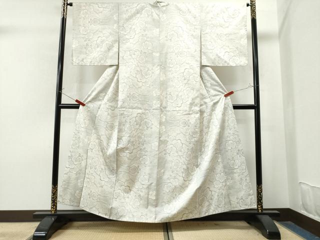 平和屋着物○本場大島紬 泥染め 9マルキ 舞花文 正絹 逸品 未使用