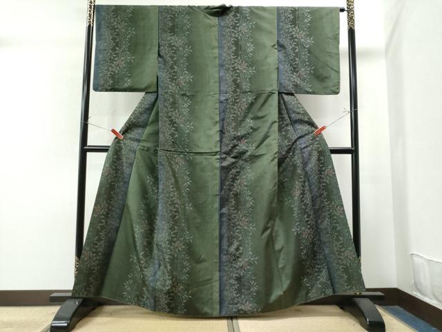 平和屋着物●本場大島紬　枝花文　大丸織物謹製　証紙付き　正絹　逸品　CAAU1654yc 平和屋着物○本場大島紬 枝花文 大丸織物謹製 証紙付き 正絹 逸品