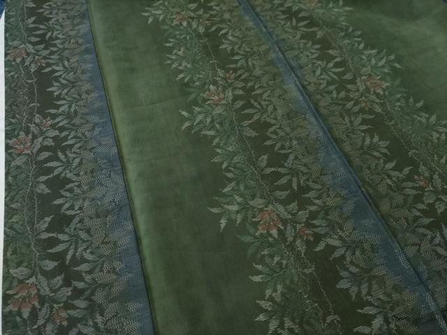 平和屋着物○本場大島紬 枝花文 大丸織物謹製 証紙付き 正絹 逸品