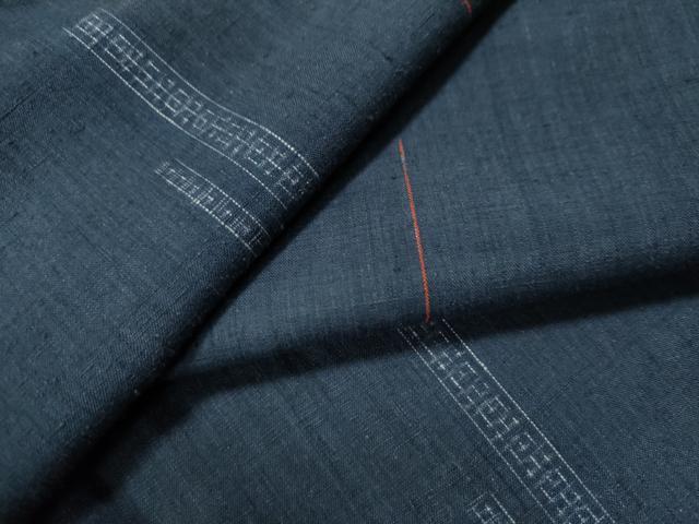 平和屋着物●結城紬　飛び亀甲柄　短冊文　正絹　逸品　CAAU1667yc