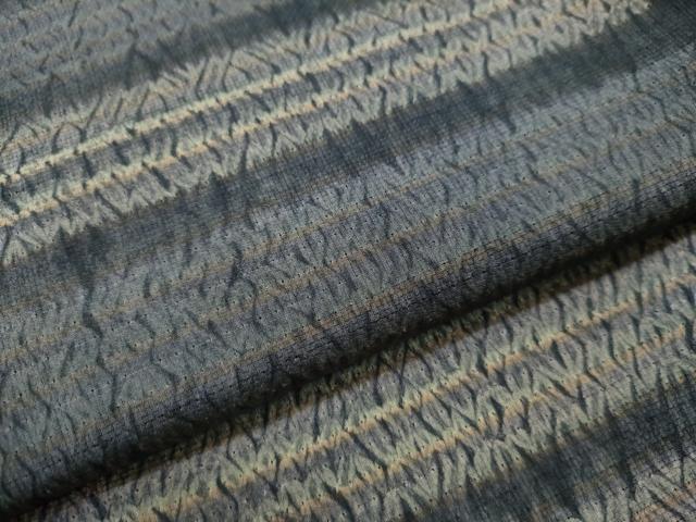 平和屋着物○上質な紬 杢目絞り 変わり縞 正絹 逸品 CAAW8742yc