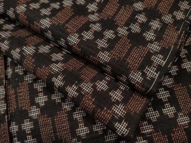 平和屋着物●上質な紬　吉祥文　黒地　正絹　逸品　未使用　CAAU1670yc