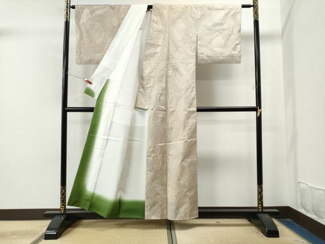 平和屋着物○本場大島紬 白大島 150亀甲 亀甲文 正絹 逸品 AAAY0196zg