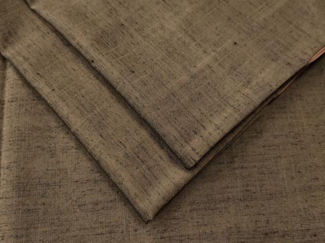 平和屋着物●上質な紬　色無地　媚茶色　正絹　逸品　CAAU1703yc