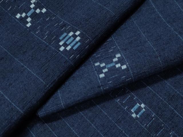 平和屋着物●上質な紬　花織　吉祥間道　正絹　逸品　CAAU1705yc