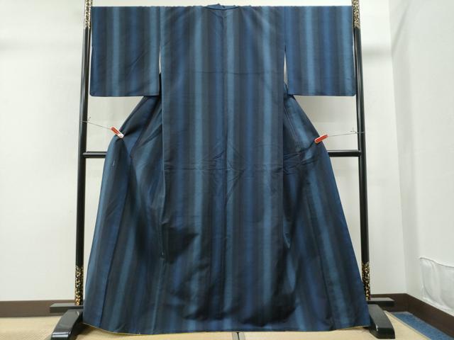 平和屋着物●上質な紬　縞　正絹　逸品　CAAU1711yc 平和屋着物○上質な紬 縞 正絹 逸品 CAAU1711yc 平和屋着物○上質な紬