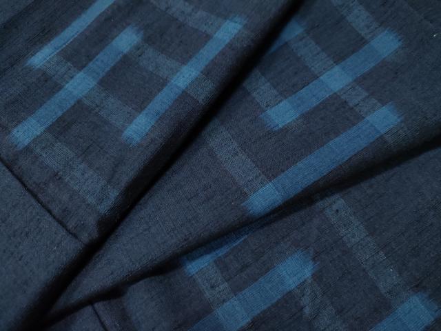 平和屋着物●上質な紬　格子吉祥文　正絹　逸品　CAAU1713yc