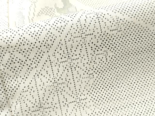 平和屋着物○本場大島紬 白大島 9マルキ 吉祥花唐草文 正絹 逸品 