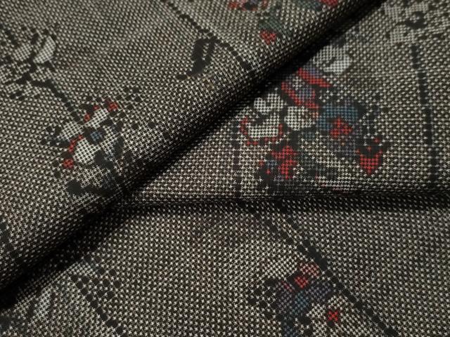 平和屋着物●本場大島紬　7マルキ　枝花文　正絹　逸品　CAAU1729yc