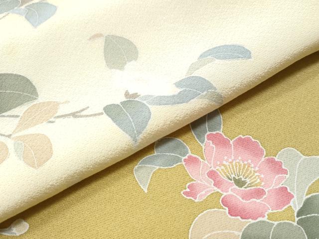 平和屋着物○訪問着 友禅 枝花文 暈し染め 正絹 逸品 CAAU1733yc