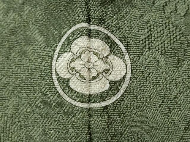 平和屋着物○上質な色無地 万寿菊地紋 麹塵色 正絹 逸品