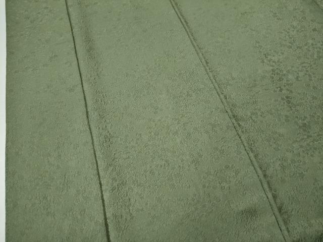 平和屋着物○上質な色無地 万寿菊地紋 麹塵色 正絹 逸品