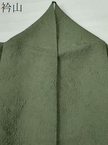 平和屋着物○上質な色無地 万寿菊地紋 麹塵色 正絹 逸品