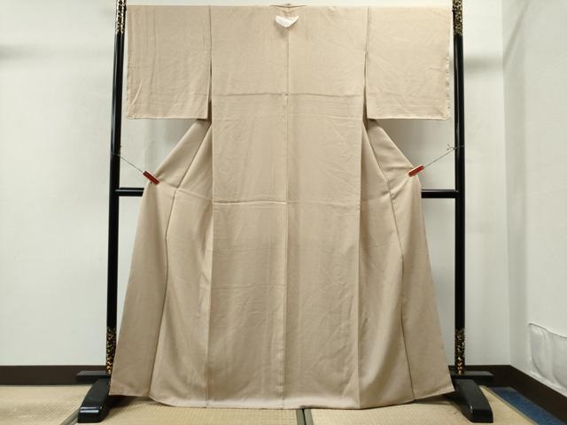 平和屋着物●上質な色無地　本草木染　白茶色　反端付き　正絹　逸品　未使用　CAAU1741yc 平和屋着物○上質な色無地 本草木染 白茶色 反端付き 正絹