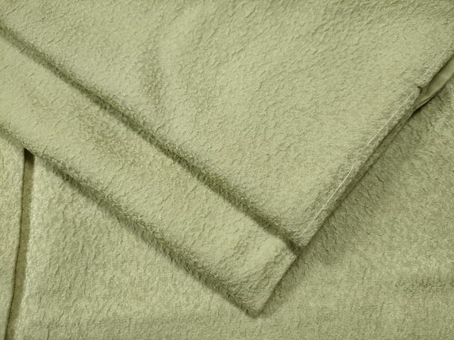 平和屋着物●上質な色無地　紋意匠　若芽色　正絹　逸品　未使用　CAAU1745yc