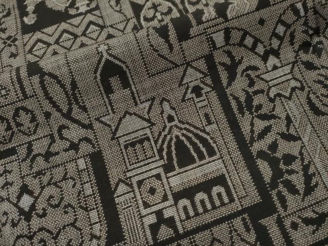 平和屋着物○本場大島紬 7マルキ 西洋風景文 正絹 逸品 CAAU1775yc