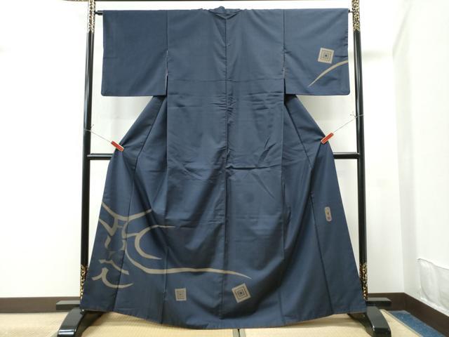 平和屋着物●五代 歌舞伎役者　坂東八十助　訪問着　本場大島紬　隈取　吉祥文　正絹　逸品　CAAU1828yc