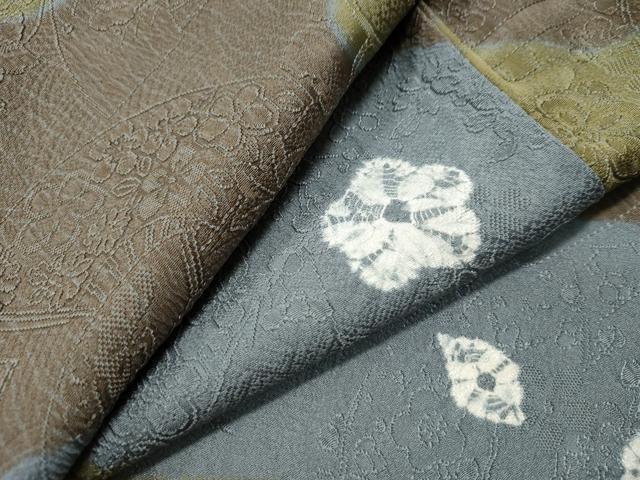 平和屋着物●上質な小紋　絞り　舞花文　正絹　逸品　CAAU1830yc