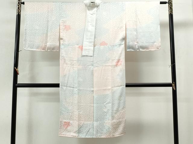 平和屋着物●長襦袢　無双仕立て　絞り　舞桜地紋　暈し染め　正絹　逸品　未使用　CAAU1855yc 平和屋着物○長襦袢 無双仕立て 絞り 舞桜地紋 暈し染め 正絹 逸品