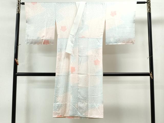 平和屋着物●長襦袢　無双仕立て　絞り　舞桜地紋　暈し染め　正絹　逸品　未使用　CAAU1855yc