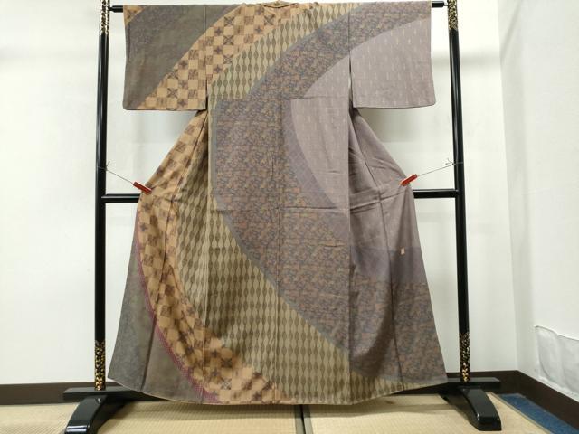 平和屋着物●訪問着　作家物　鳳凰吉祥花唐草文　正絹　逸品　CAAU1862yc