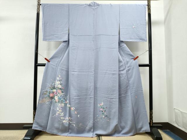 岡本幸治　本加賀友禅　付け下げ　松竹梅　灯篭　波　風景　着物　065w d 岡本幸治 本加賀友禅 付け下げ 松竹梅 灯篭 波 風景 着物 065w d 岡本