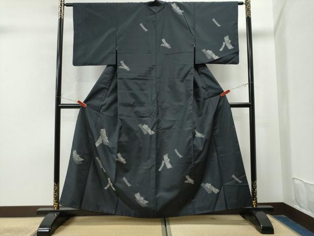 平和屋着物●訪問着　本場染大島紬　短冊吉祥花文　正絹　逸品　CAAU1869yc