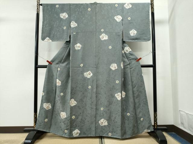 平和屋着物●上質な小紋　絞り　舞花文　金彩　正絹　逸品　未使用　CAAU1875yc 平和屋着物○上質な小紋 絞り 舞花文 金彩 正絹 逸品 未使用