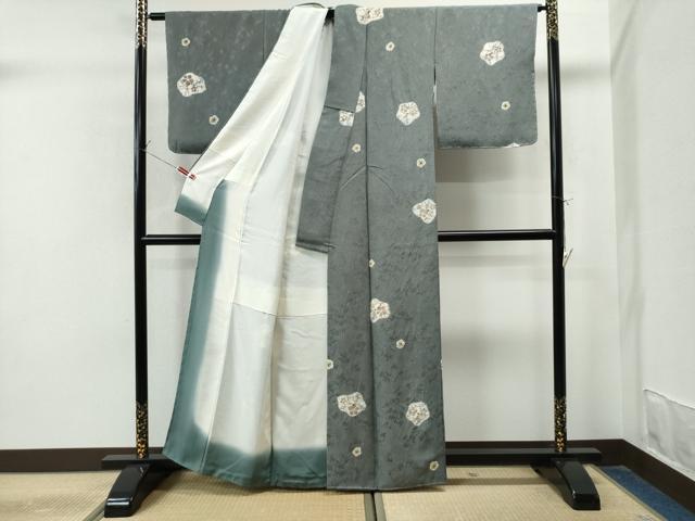 平和屋着物○上質な小紋 絞り 舞花文 金彩 正絹 逸品 未使用